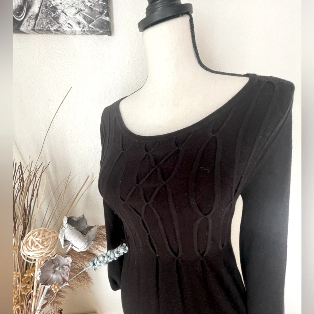 Stylish Black Textured Dress